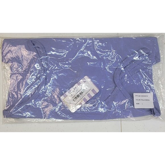 Double Zero Bodysuit  Pale Indigo Scoop Neck Womens Size L Cotton/Spandex - Picture 6 of 8